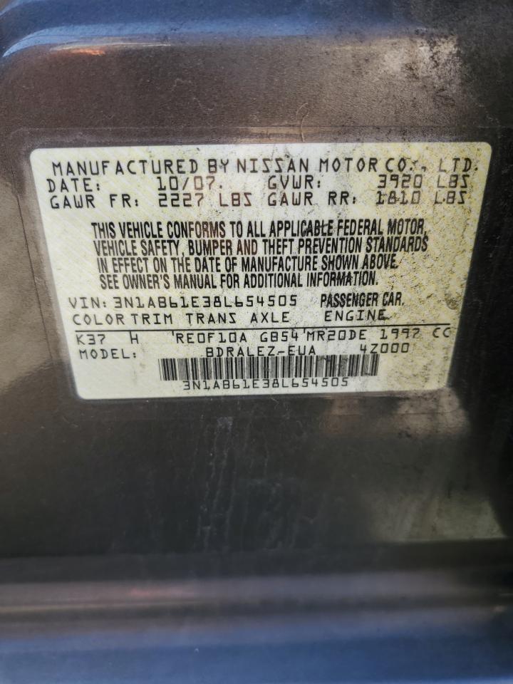 3N1AB61E38L654505 2008 Nissan Sentra 2.0