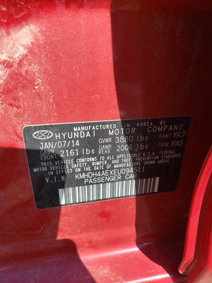 2014 Hyundai Elantra Se vin: KMHDH4AEXEU094511