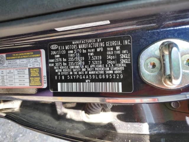 2020 Kia Sorento S VIN: 5XYPG4A59LG695329 Lot: 52577364