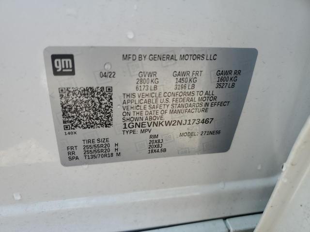 2022 Chevrolet Traverse High Country VIN: 1GNEVNKW2NJ173467 Lot: 53265414