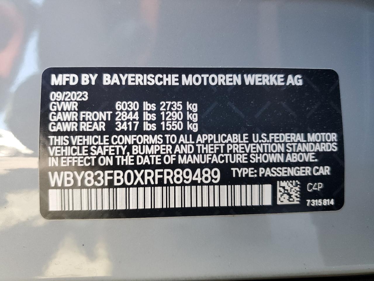 WBY83FB0XRFR89489 2024 BMW I4 xDrive 40