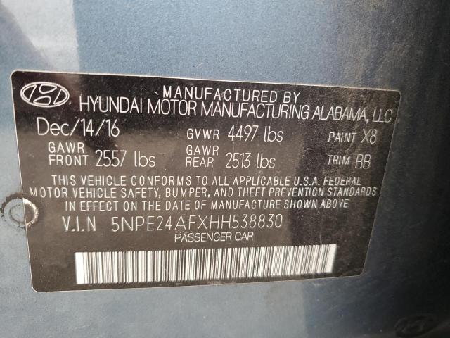 2017 Hyundai Sonata Se VIN: 5NPE24AFXHH538830 Lot: 56330614