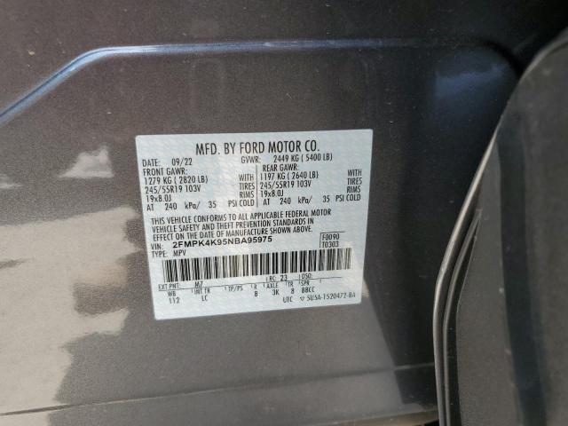 2022 Ford Edge Titanium VIN: 2FMPK4K95NBA95975 Lot: 56396184