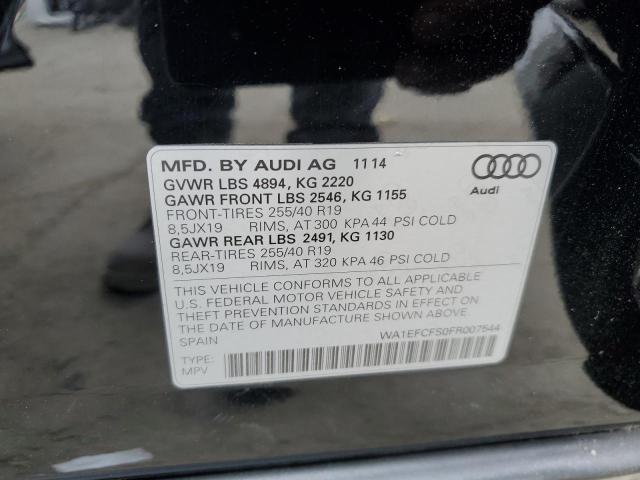 2015 Audi Q3 Premium Plus VIN: WA1EFCFS0FR007544 Lot: 54963164