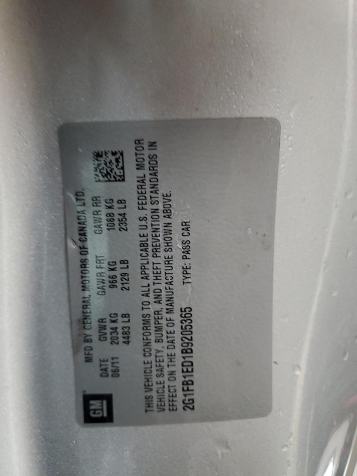 2G1FB1ED1B9205365 2011 Chevrolet Camaro Lt