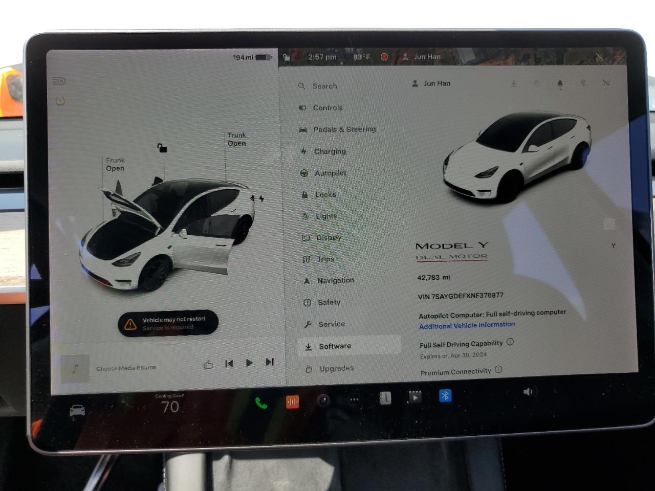 7SAYGDEFXNF376977 2022 Tesla Model Y