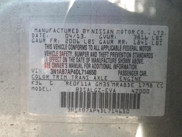 2013 Nissan Sentra S VIN: 3N1AB7AP4DL714650 Lot: 53786994