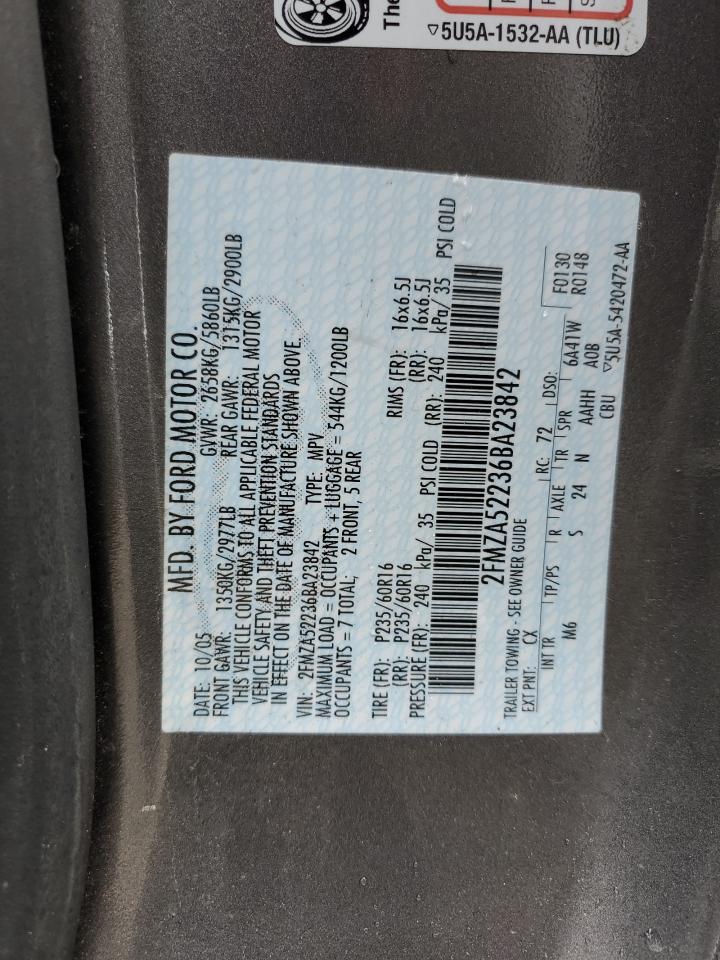 2FMZA52236BA23842 2006 Ford Freestar Sel