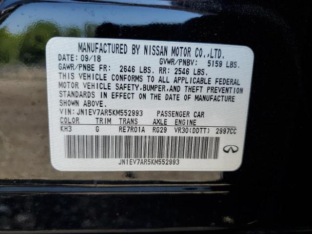 2019 Infiniti Q50 Luxe VIN: JN1EV7AR5KM552993 Lot: 51613814