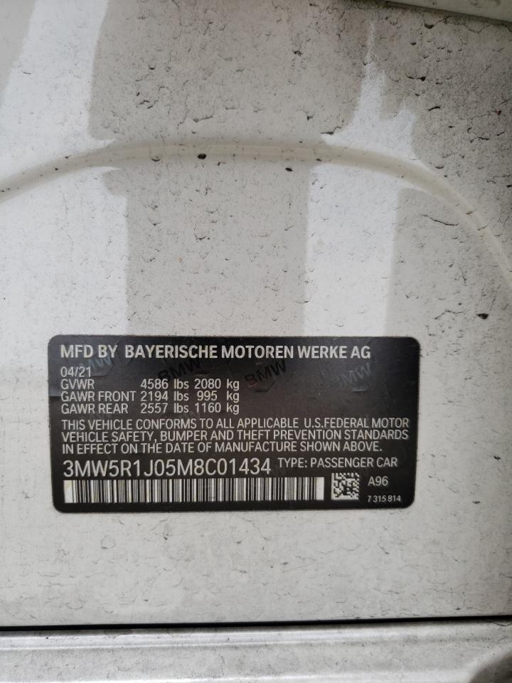 3MW5R1J05M8C01434 2021 BMW 330I