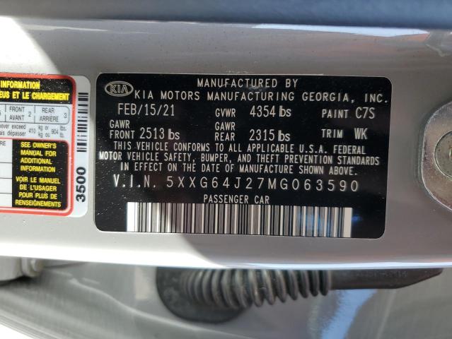 2021 Kia K5 Gt Line VIN: 5XXG64J27MG063590 Lot: 54847264