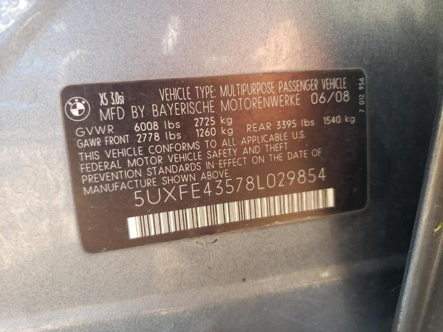 2008 BMW X5 3.0I VIN: 5UXFE43578L029854 Lot: 54879384