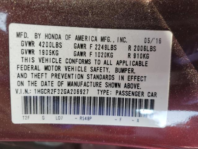 2016 HONDA ACCORD LX - 1HGCR2F32GA206927