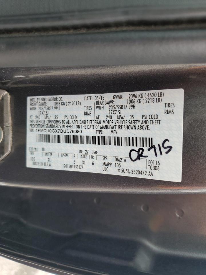 1FMCU0GX7DUD76080 2013 Ford Escape Se