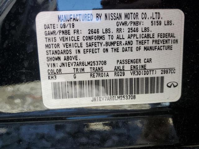 2020 Infiniti Q50 Pure VIN: JN1EV7AR6LM253708 Lot: 56623184