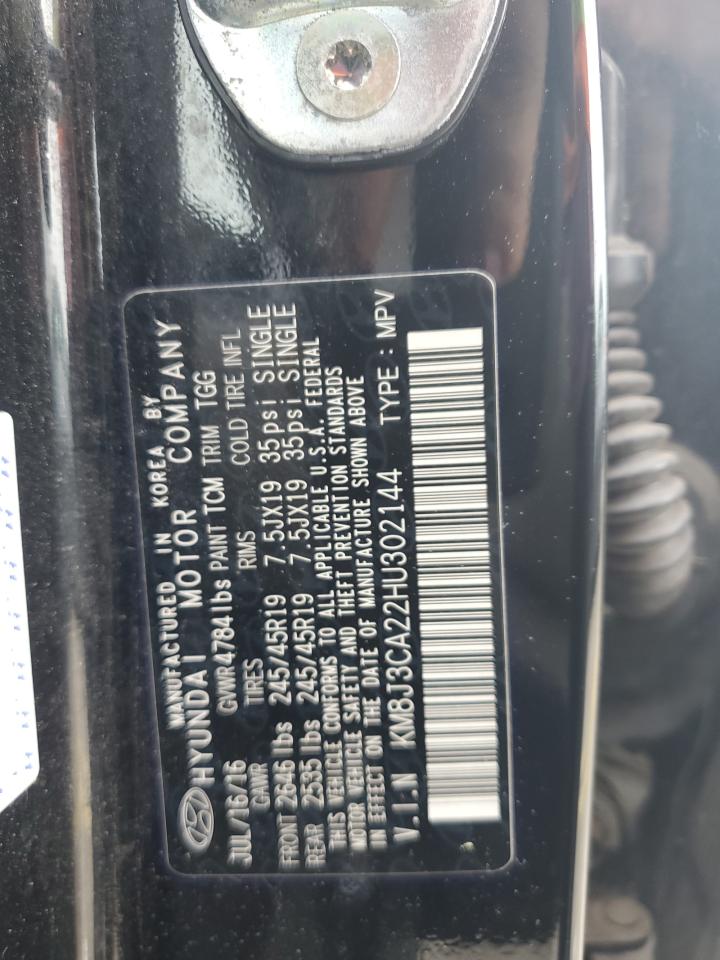 KM8J3CA22HU302144 2017 Hyundai Tucson Limited