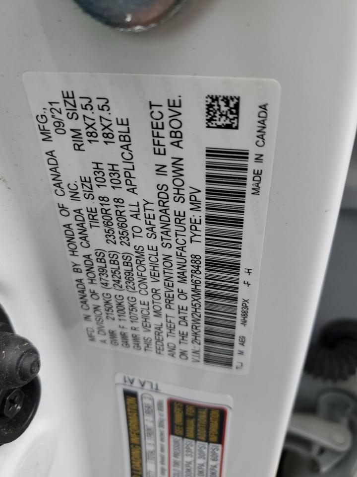 2HKRW2H5XMH678488 2021 Honda Cr-V Ex