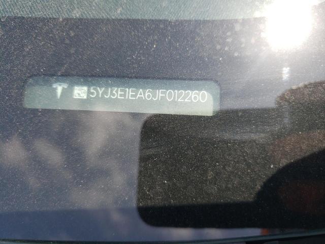 2018 Tesla Model 3 VIN: 5YJ3E1EA6JF012260 Lot: 53205204