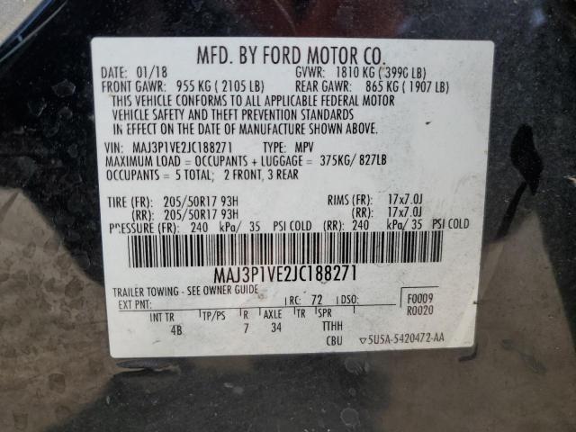 2018 Ford Ecosport Titanium VIN: MAJ3P1VE2JC188271 Lot: 53464704