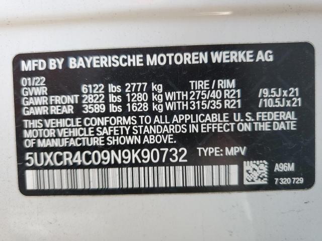 2022 BMW X5 Sdrive 40I VIN: 5UXCR4C09N9K90732 Lot: 53327764
