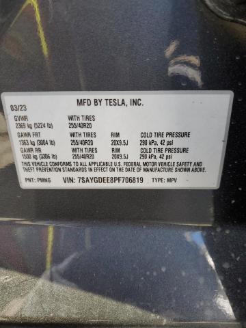 2023 Tesla Model Y VIN: 7SAYGDEE8PF706819 Lot: 56378784