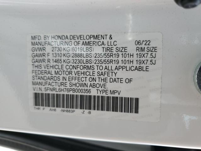 2023 HONDA ODYSSEY SP 5FNRL6H76PB000356