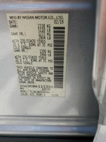 2019 Nissan Murano S VIN: 5N1AZ2MJ8KN115360 Lot: 56618894