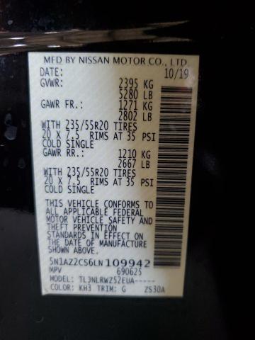 2020 Nissan Murano Sl VIN: 5N1AZ2CS6LN109942 Lot: 56053714