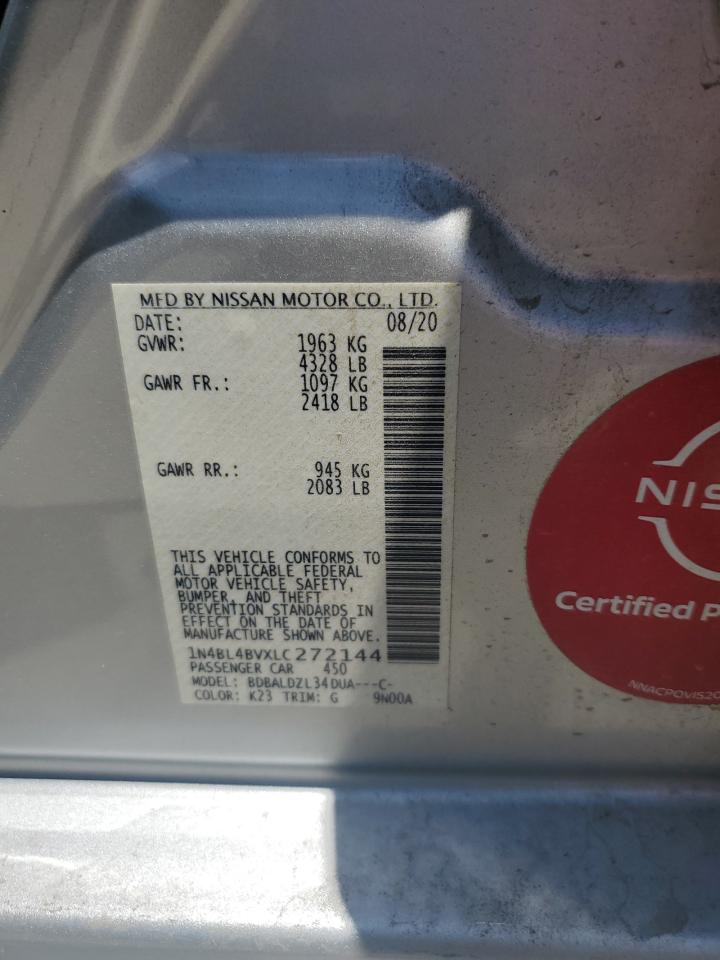 1N4BL4BVXLC272144 2020 Nissan Altima S