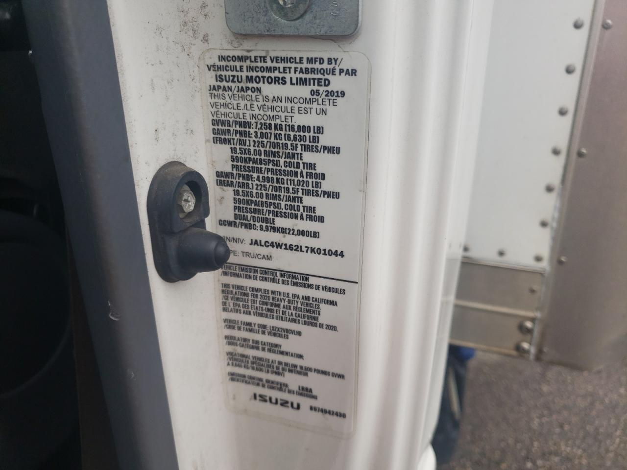 JALC4W162L7K01044 2020 Isuzu Npr Hd