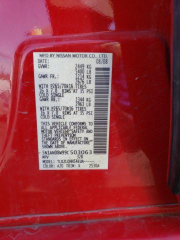 2009 Nissan Xterra Off Road VIN: 5N1AN08W99C503063 Lot: 51947644