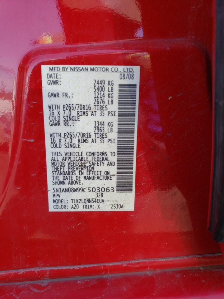 5N1AN08W99C503063 2009 Nissan Xterra Off Road