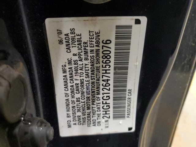 2007 Honda Civic Lx VIN: 2HGFG12647H568076 Lot: 54994814