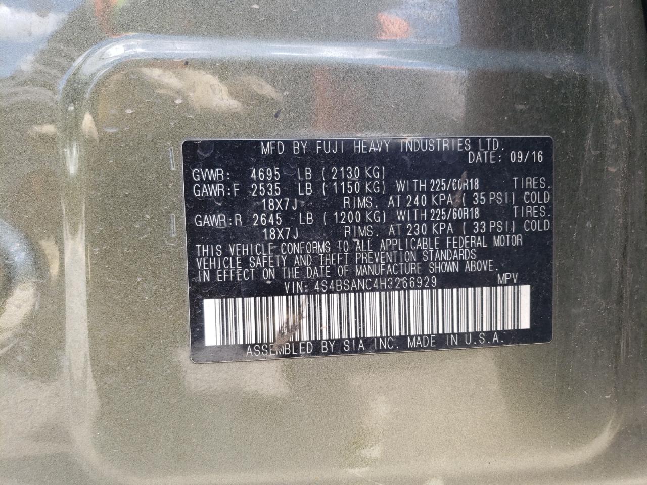 4S4BSANC4H3266929 2017 Subaru Outback 2.5I Limited