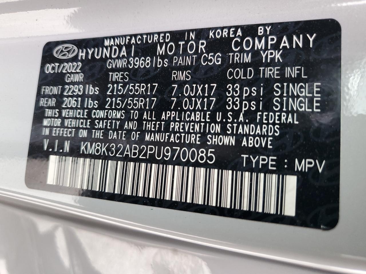 KM8K32AB2PU970085 2023 Hyundai Kona Sel