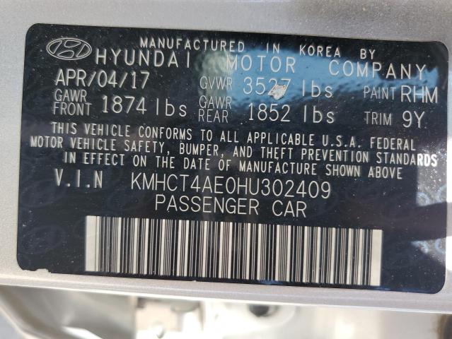 2017 Hyundai Accent Se VIN: KMHCT4AE0HU302409 Lot: 56691284