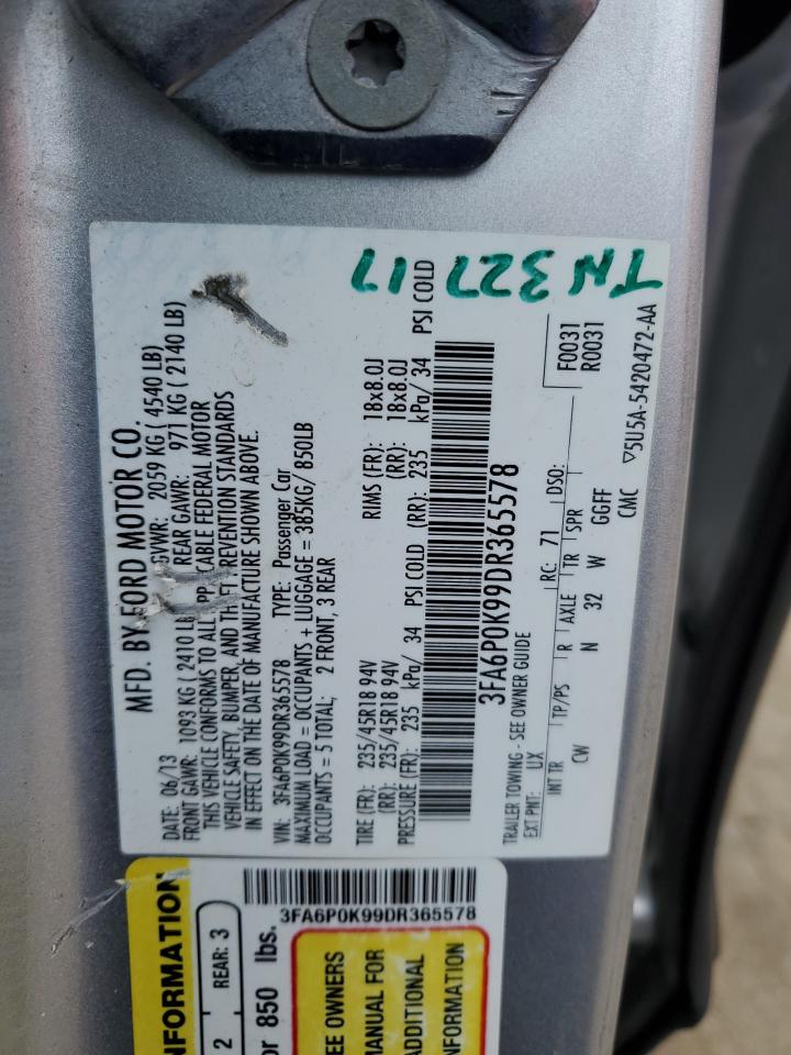 3FA6P0K99DR365578 2013 Ford Fusion Titanium