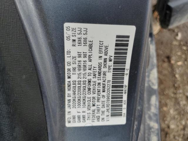 2005 Honda Cr-V Se VIN: JHLRD78965C052278 Lot: 53865534