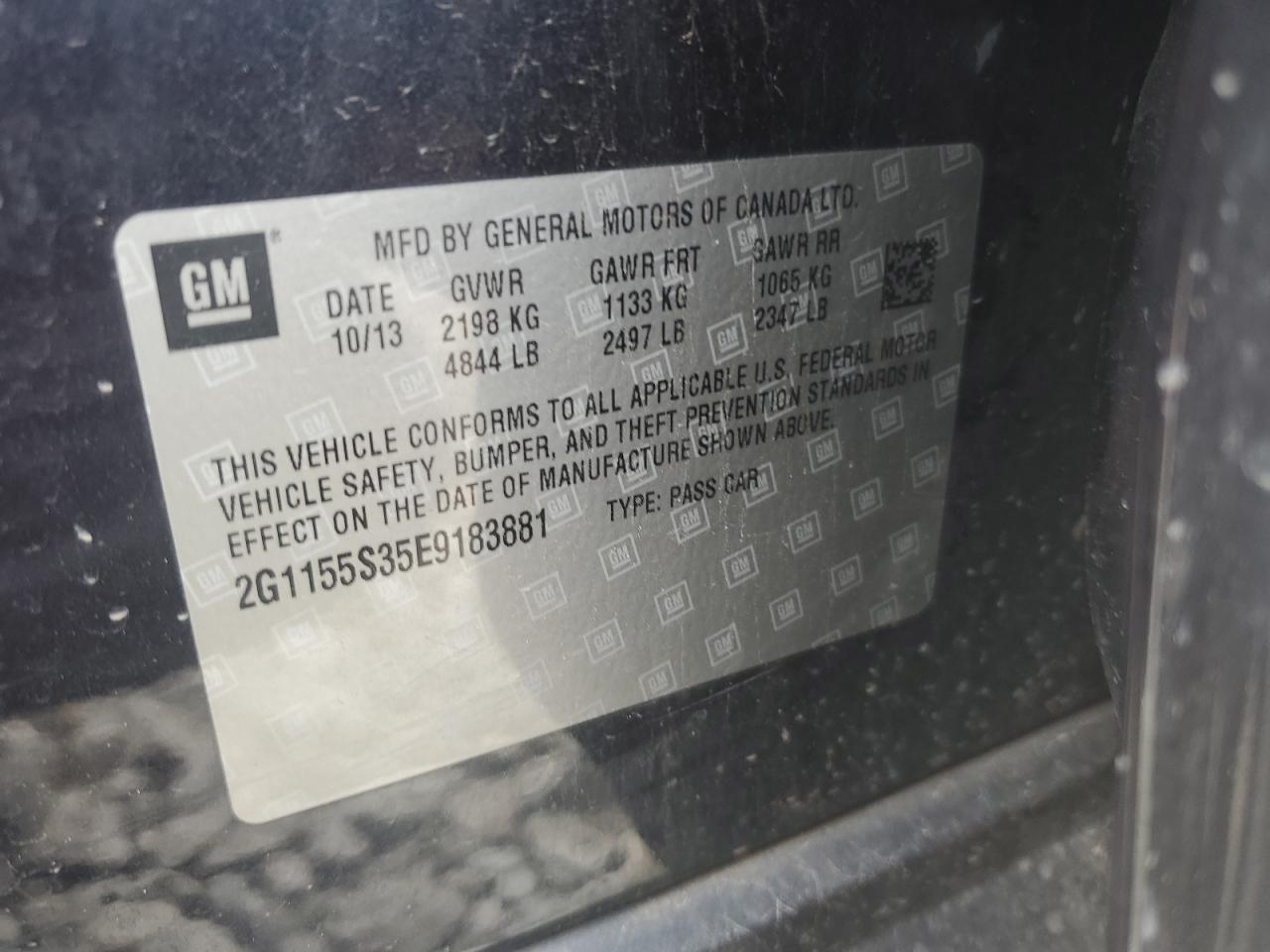 2G1155S35E9183881 2014 Chevrolet Impala Ltz