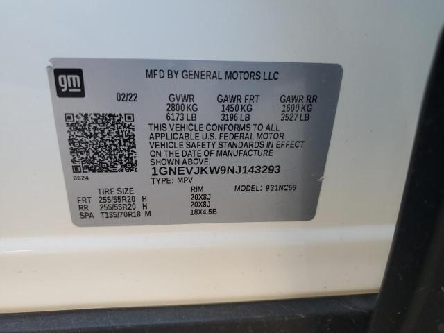 2022 Chevrolet Traverse Rs VIN: 1GNEVJKW9NJ143293 Lot: 55496824