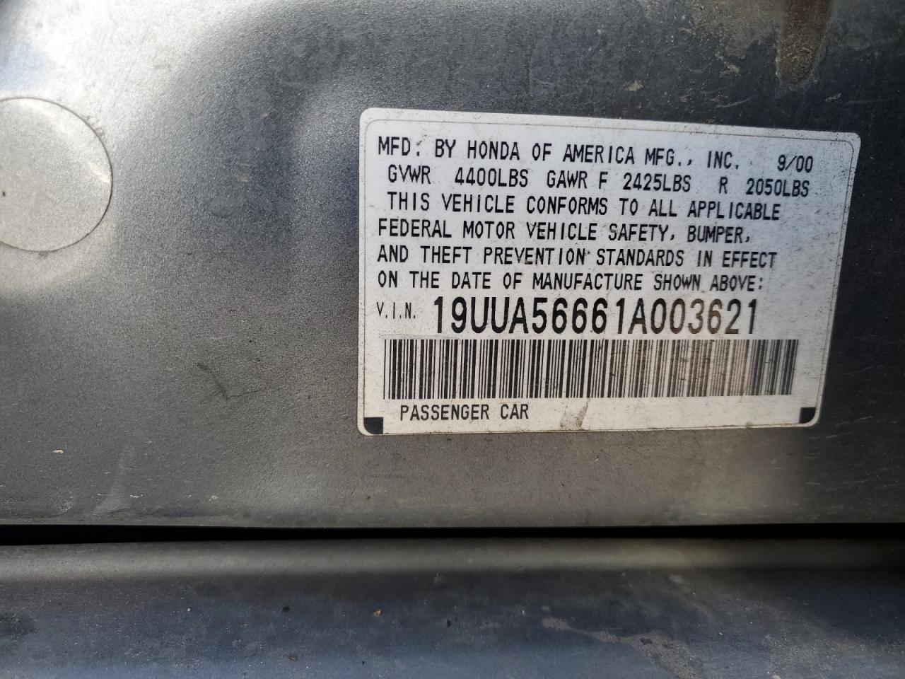 19UUA56661A003621 2001 Acura 3.2Tl