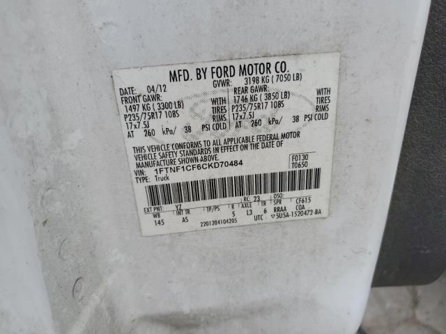 2012 Ford F150 VIN: 1FTNF1CF6CKD70484 Lot: 55342704