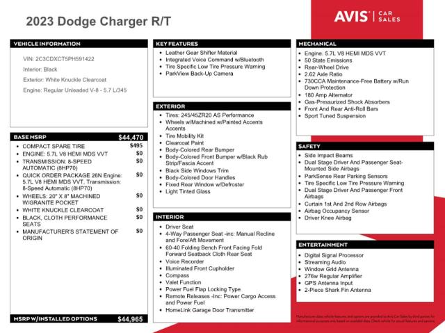 2023 DODGE CHARGER R/ - 2C3CDXCT5PH591422