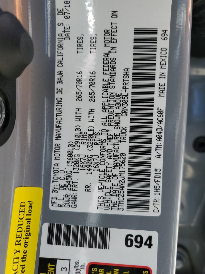 3TMCZ5AN2JM175620 2018 Toyota Tacoma Double Cab