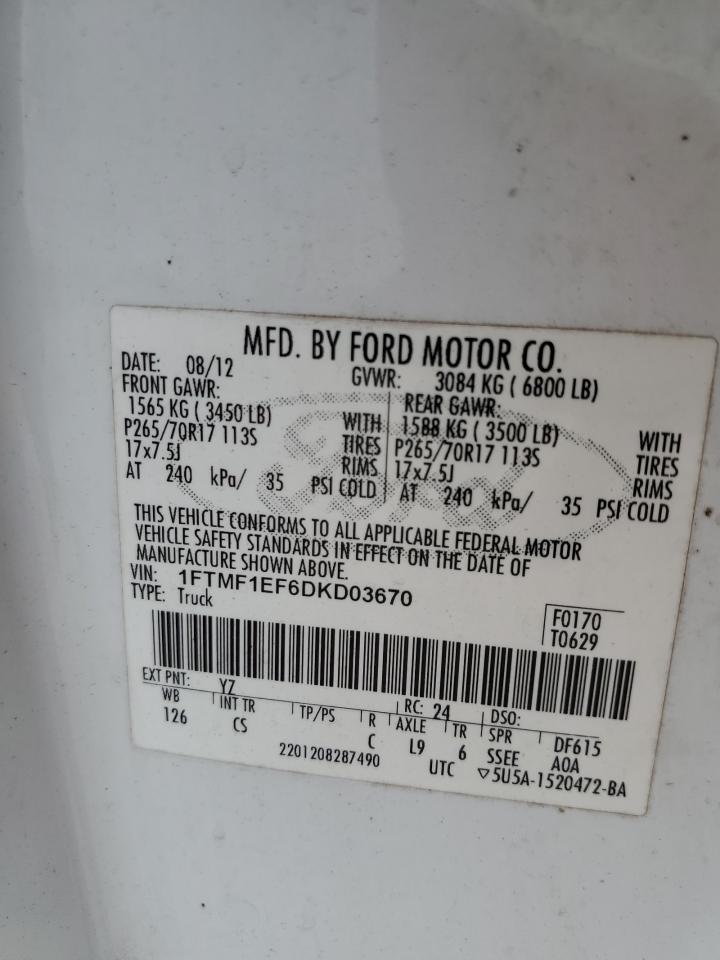 1FTMF1EF6DKD03670 2013 Ford F150