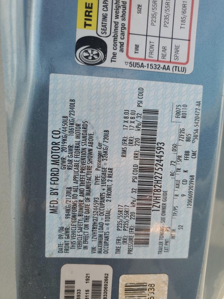 1ZVHT82H275244593 2007 Ford Mustang Gt