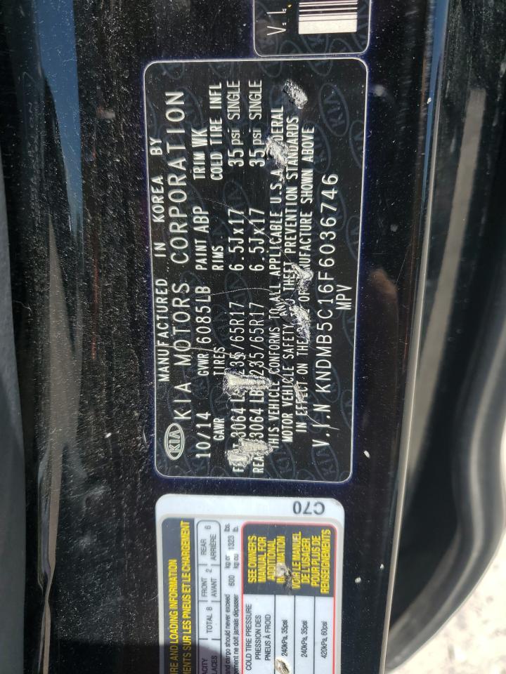 KNDMB5C16F6036746 2015 Kia Sedona Lx