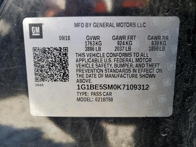 2019 Chevrolet Cruze Lt VIN: 1G1BE5SM0K7109312 Lot: 55165094