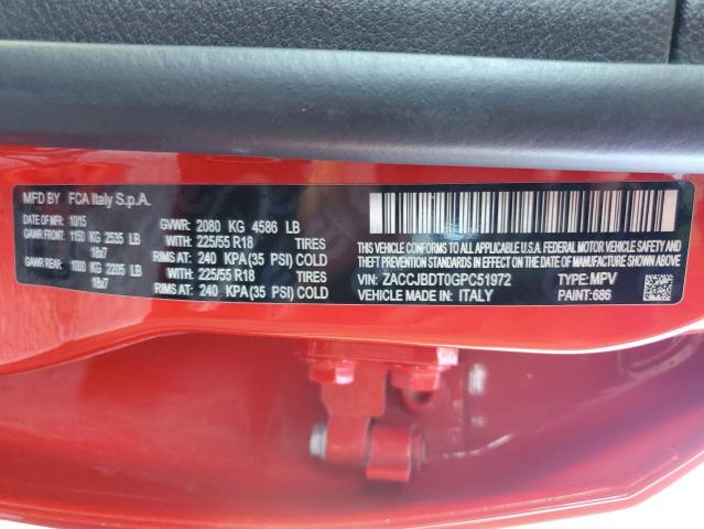 2016 Jeep Renegade Limited VIN: ZACCJBDT0GPC51972 Lot: 56326814