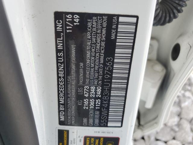 2017 Mercedes-Benz C 300 4Matic VIN: 55SWF4KB3HU197563 Lot: 54878384